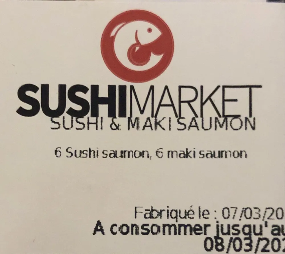 Sushi Market 6 sushi saumon et 6 maki saumon