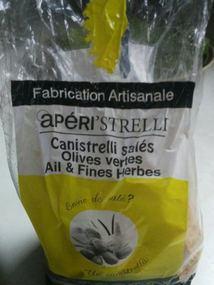 Canistrelli salés olives vertes ail et fines herbes