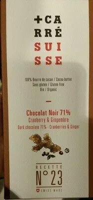 Chocolat noir 71% Cranberry & Gingembre Recette n°23