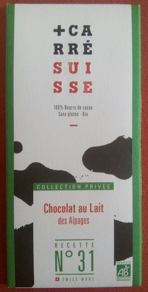 Chocolat au lait des Alpages bio recette N°31