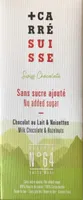 Chocolat lait noisettes sans sucre ajouté