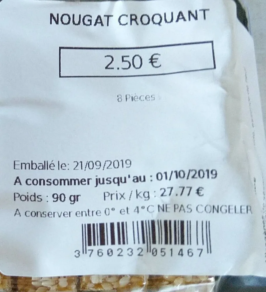 Nougat croquant