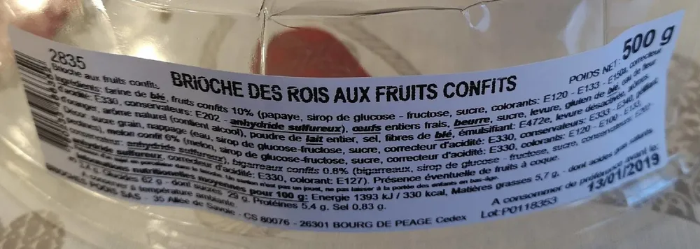 Brioche des rois aux fruits confits