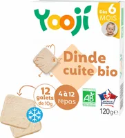 Hachés de dinde bio cuite et surgelée pour bébé dès 6 mois