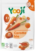 Purée surgelée de carotte bio avec petits morceaux fondants pour bébé dès 9 mois