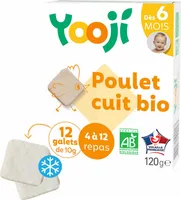 Hachés de poulet bio cuit et surgelé pour bébé dès 6 mois