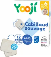 Hachés de cabillaud sauvage cuit et surgelé pour bébé dès 6 mois
