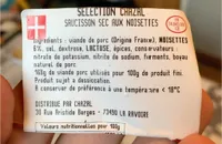 Saucisson sec aux noisettes