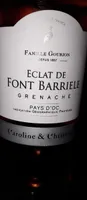 Éclat de font barriele  grenache vin pays d oc