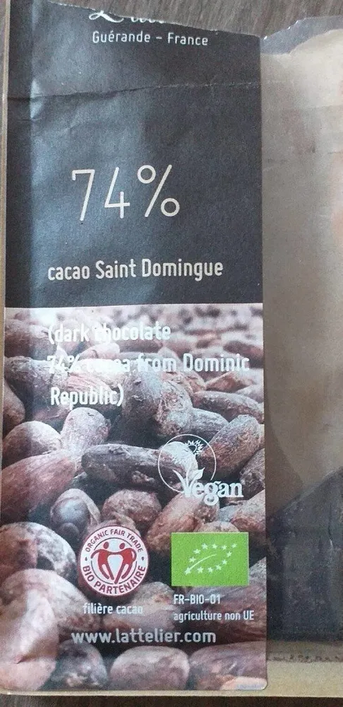 L'atelier 74% cacao saint domingue