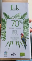 Chocolat 70% cacao Inde Kerala sucre de canne