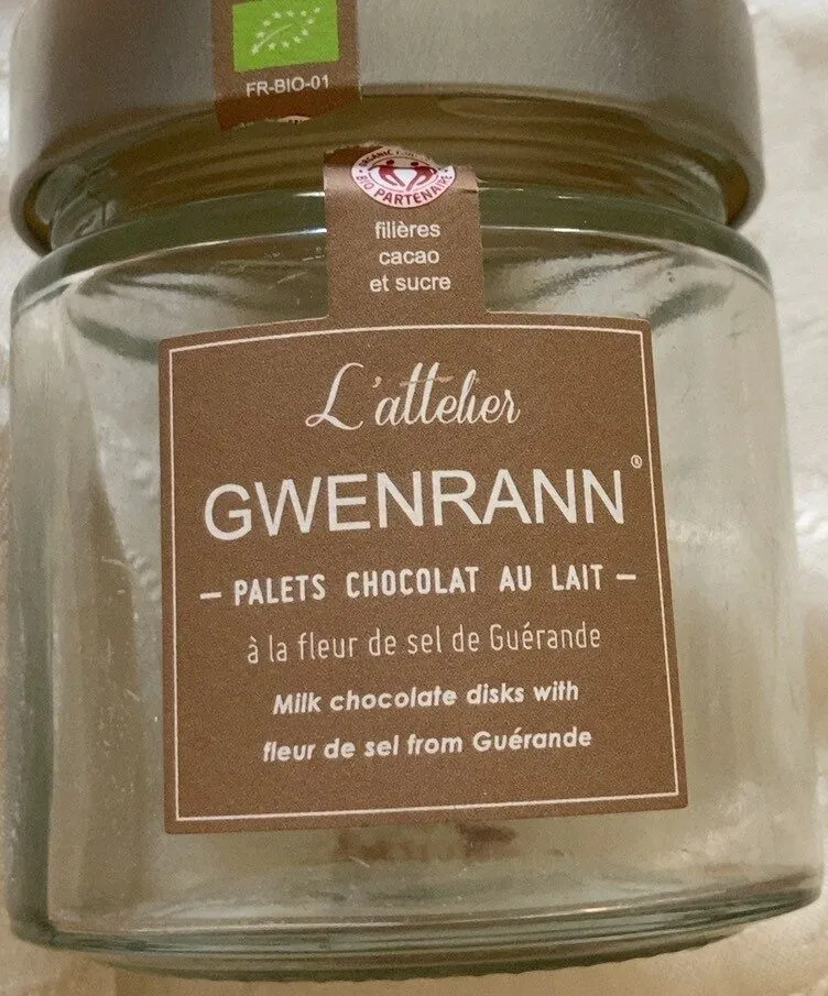 Gwenrann, palets chocolat au lait à la fleur de sel de Guérande