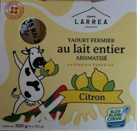 Yaourt fermier au lait entier aromatisé citron