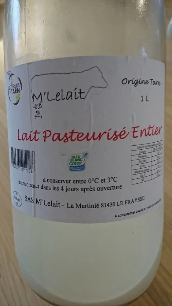 Lait pasteurisé entier