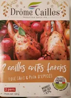 Cailles cuites farcies