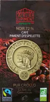 Noir 72% café piment d'espelette