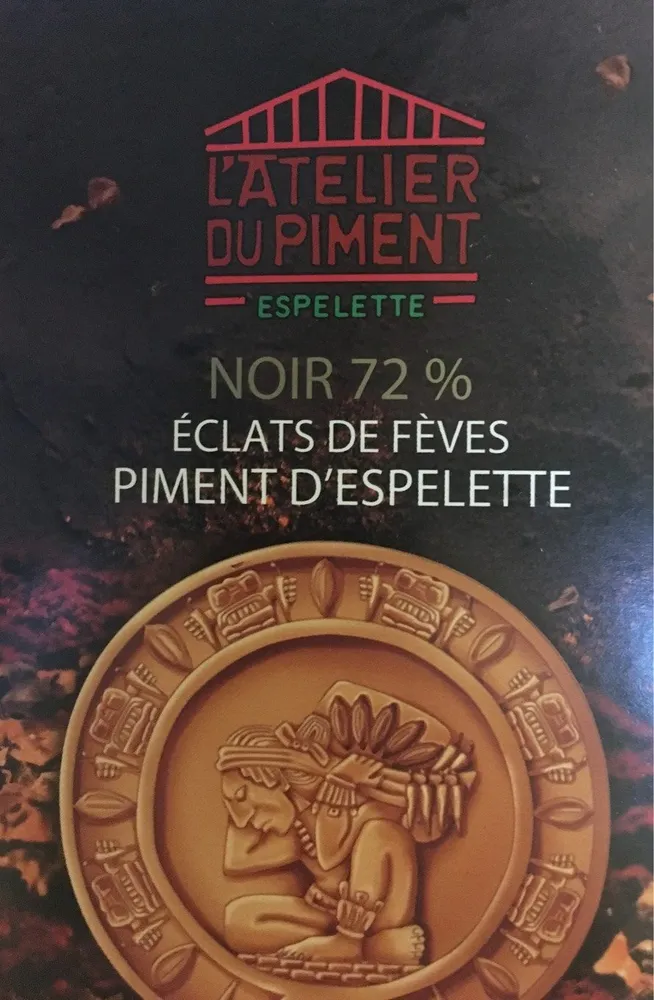 Noir 72% Eclats de fèves Piment d'espelette