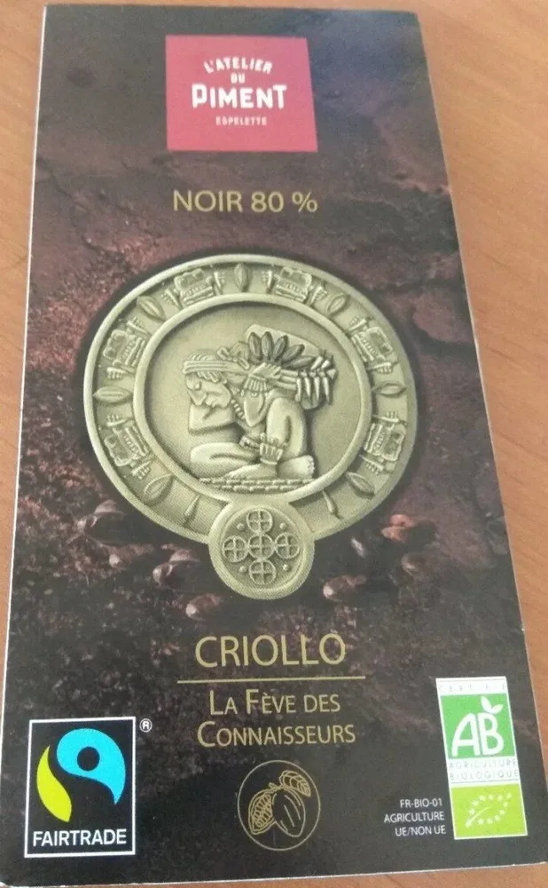 Chocolat Criollo noir 80%