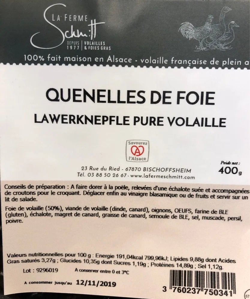Quenelles de foie de volaille