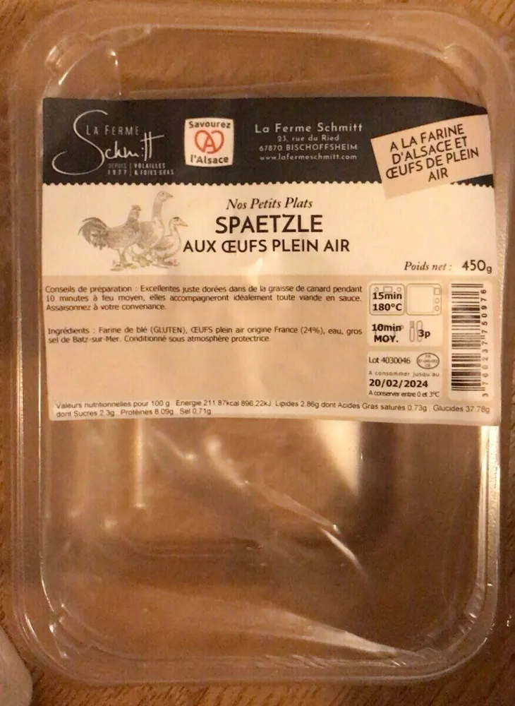 Spaetzle aux oeufs plein air