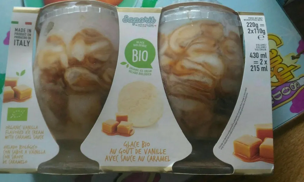 Glace bio vanille caramel