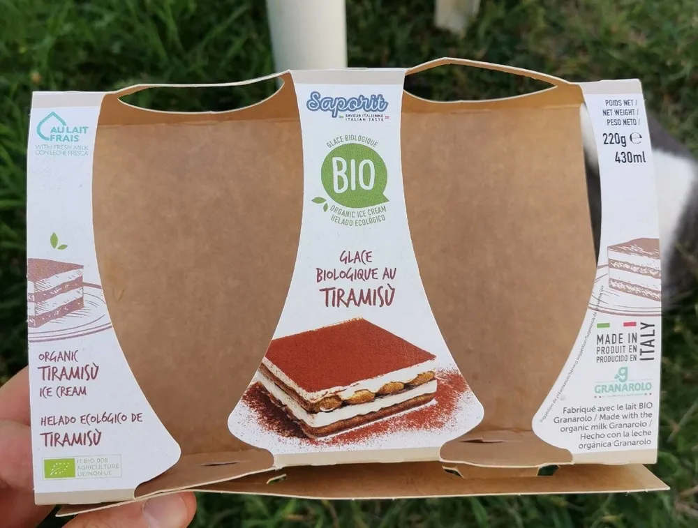 Glace biologique au tiramisu