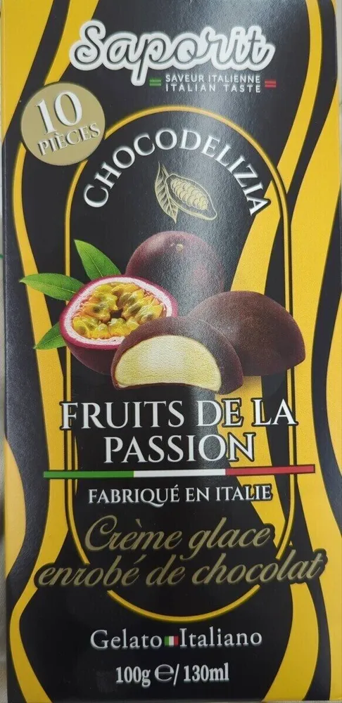 Crème glace enrobé de chocolat fruits de la passion