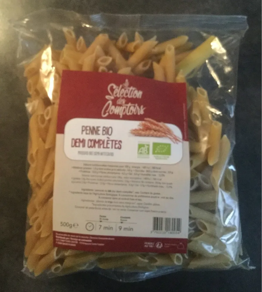 Penne bio demi complètes