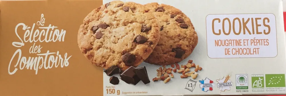Cookies nougatine et pépites de chocolat