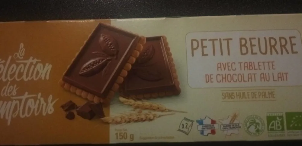 Petit beurre avec tablette de chocolat au lait