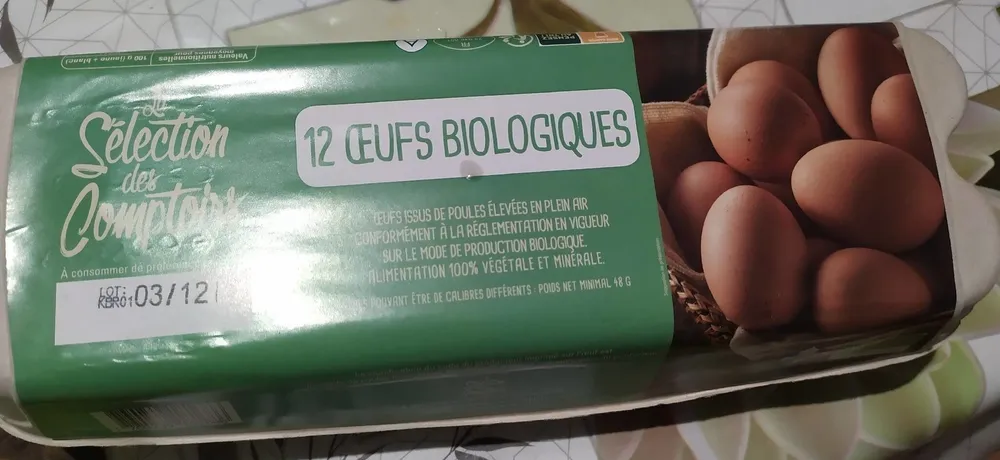 12 oeufs biologiques