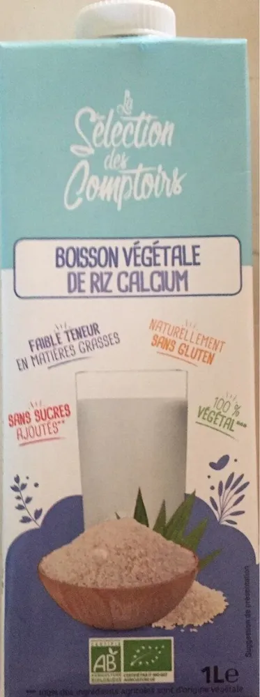 Boisson végétale de riz calcium