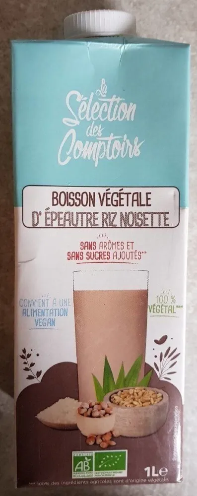 Boisson végétale d'épeautre riz noisette