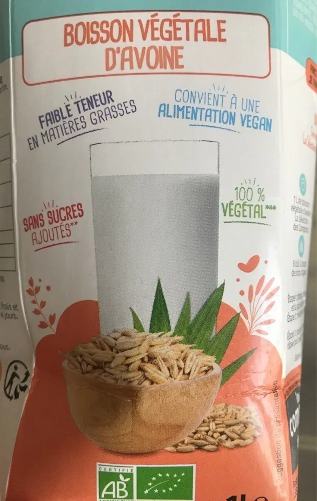 Boisson végéale d'avoine