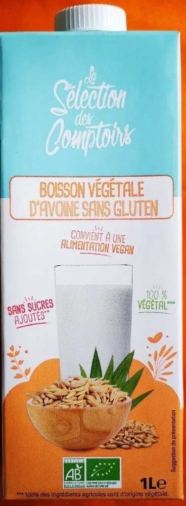 Boisson végétale d'avoine sans gluten