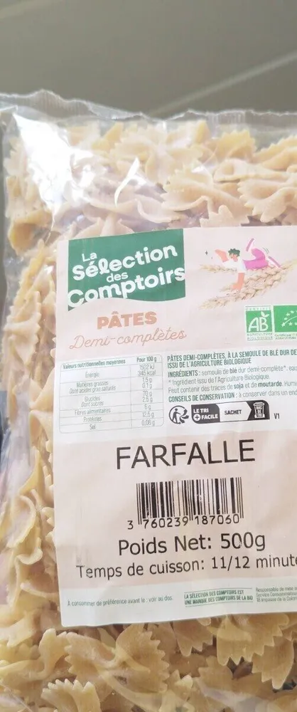 Farfalles demi-complètes