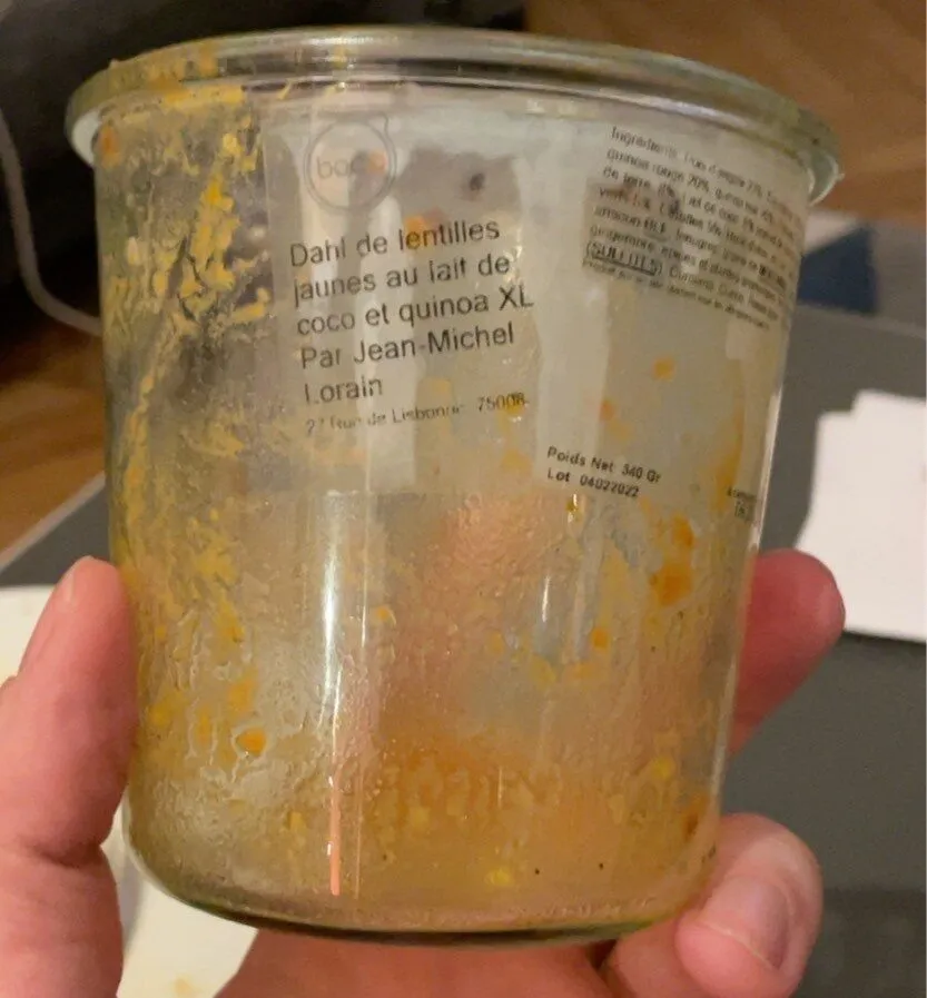 Dahl de lentilles jaune au lait de coco