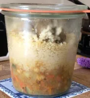 Couscous de legumes au citron confit et falafel