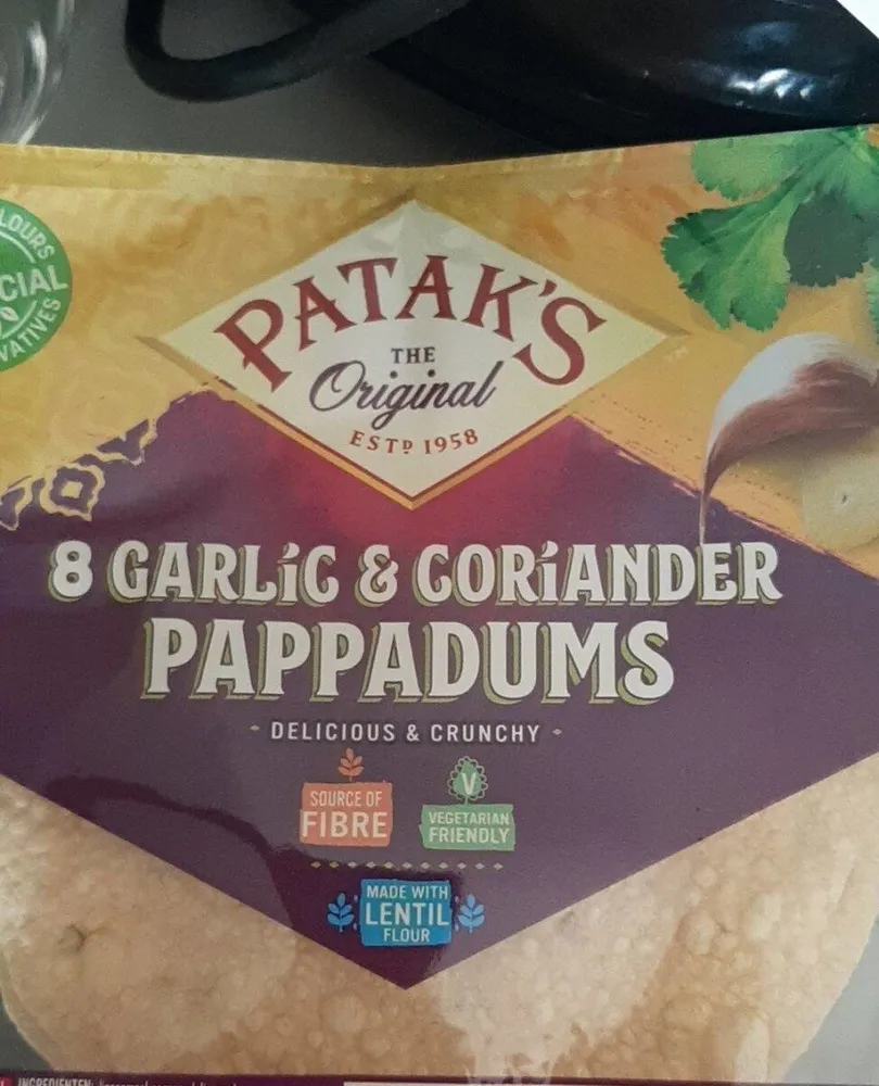 Garlig coriandre pappadums