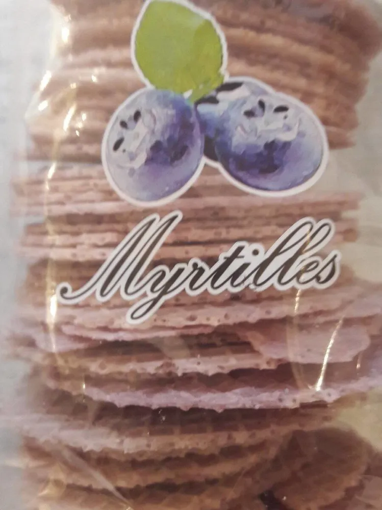 Bricelets dessert à la myrtille