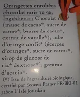 Orangettes enrobées chocolat noir 70%