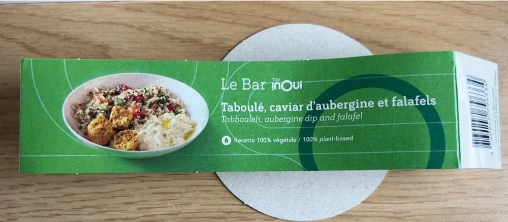 Taboulé caviar aubergines et falafels