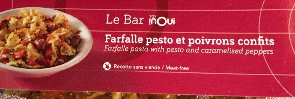 Farfalle pesto et poivrons confits