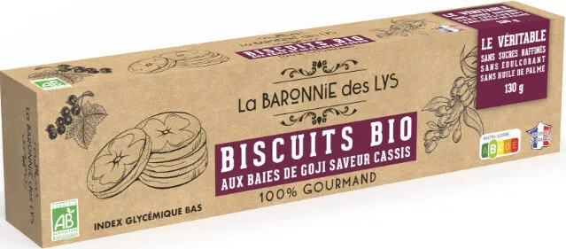 Biscuits bio aux baies de goji saveur cassis