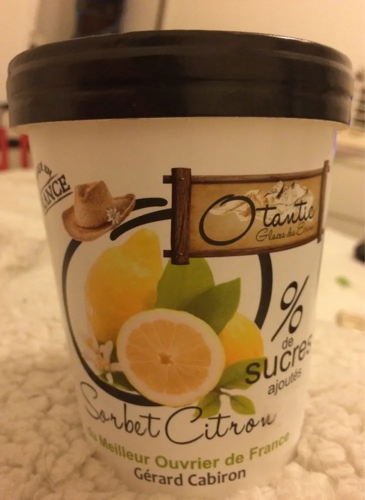 Sorbet citron 0% de sucres ajoutés