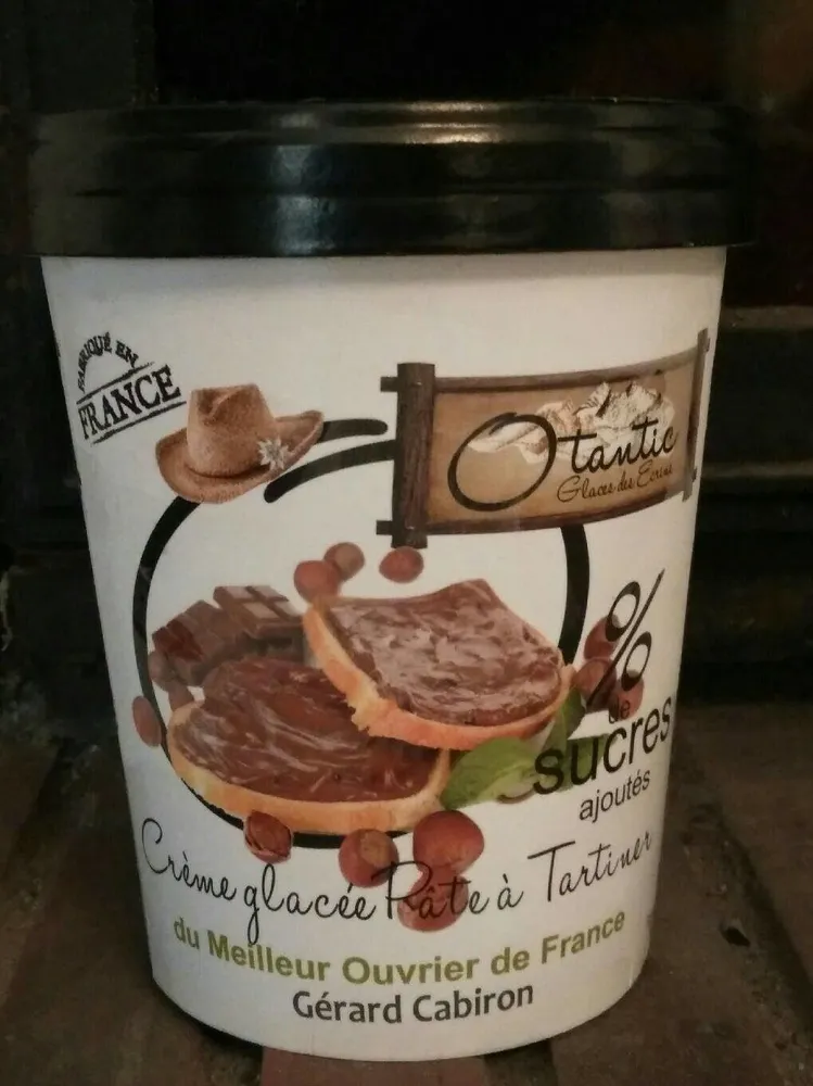 Crème glacée pâte à tartiner 0% de sucre ajouté