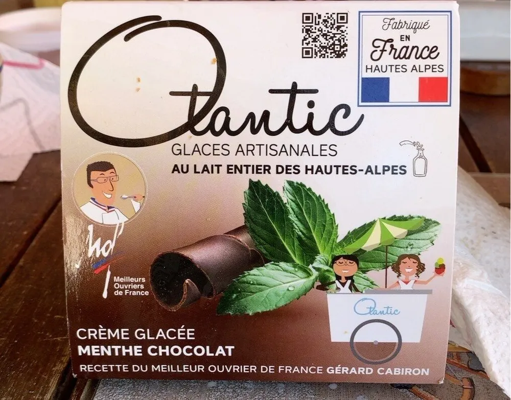 Glace artisanale menthe chocolat