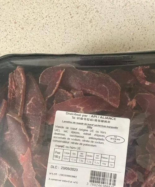 Lamelles de bœuf séché