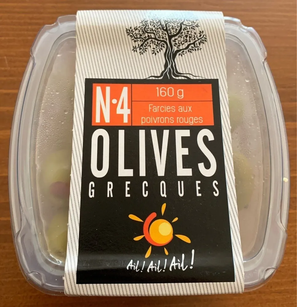 OLIVES GRECQUES Farcies aux poivrons rouges