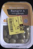 Olives vertes dénoyautées romarin et saveur citron